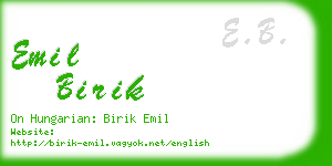 emil birik business card